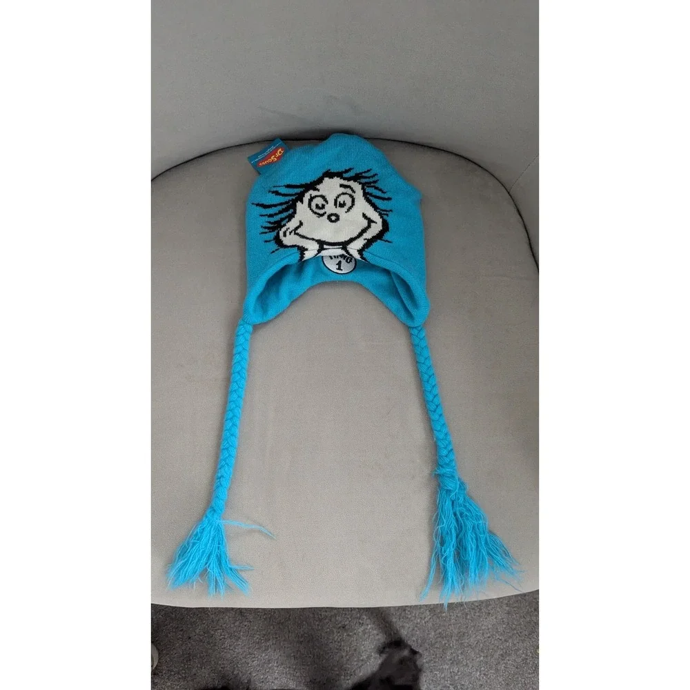 Dr. Seuss Thing 1 & Thing 2 Reversible‎ Knit Kids Blue Hat Classroom Prop